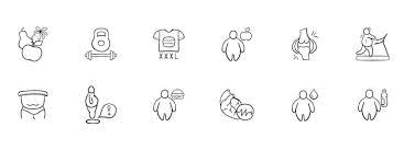 Set Of Icons Representing Weight Loss