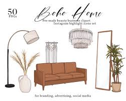Home Decor Boho Clipart Interior Design