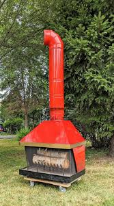 Vintage Malm Queen Red Fireplace With