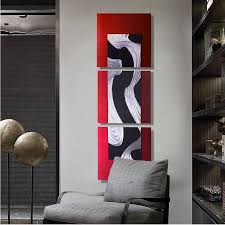 China Red Black Silver Abstract Modern