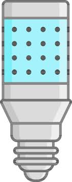 Corn Lamp Icon In Cyan And Gray Color