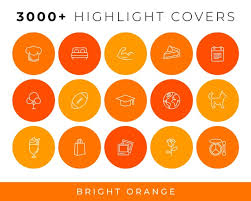 Orange Icon Pack For Ig Stories