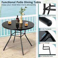Costway 34 In Patio Dining Table Round