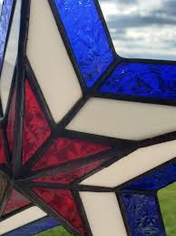 Patriotic Stained Glass Barn Star
