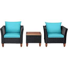 Costway 3 Pieces Wicker Patio