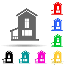 House Multi Color Style Icon Simple
