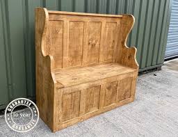 Rustic Natural Solid Wood Monks Bench