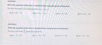 Solved Question 1 Write The Equation Of