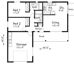 Two Bedroom House Plans Grondplan