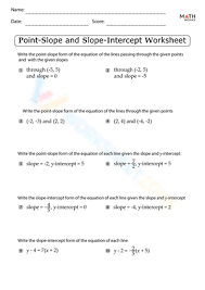 Grade 9 Answer Key Slope Intercept Form