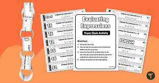 Evaluating Expressions Paper Chain