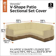 V Shaped Sectional Lounge Set Cover
