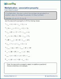 Associative Property Worksheets K5