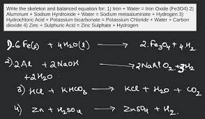 Balanced Equation For 1 Iron Water