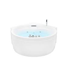 Whirlpool Bathtub Genf Round 149x149 Cm With 6 Massage Jets Waterfall Led Fittings Round Luxury Spa