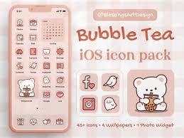 Bubble Tea Ios Icons Pack Iphone Brown