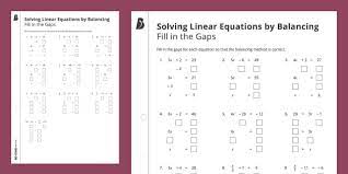 Linear Equations Fill In The Gaps