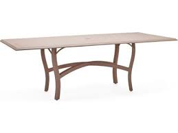 Woodard Solid Cast Aluminum 70 W X 60 D Rectangular Large Dining Table With Umbrella Hole In Carson Base
