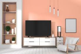 Tv Cabinet On White Wood Flooring And