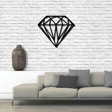 Metal Wall Art Geometric Diamond Wall