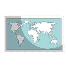World Map Paper Geography Icon Stock
