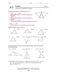 Equilateral Triangles Worksheet Answers
