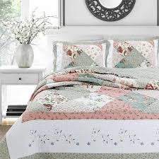 Pink Cotton Twin Quilt Bedding Set