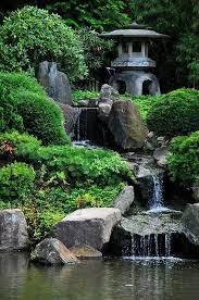 Japanese Garden Landscape Waterfalls