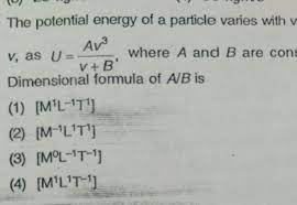 Potential Energy Of A Particle Varies