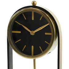 Gold Aluminum Tall Clock With Swinging Ball Pendulum