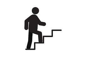 Man Walking Up Stairs Silhouette Icon