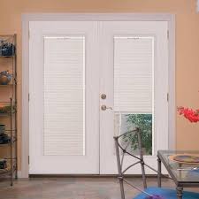 60 In X 80 In Ultra White Steel Prehung Left Hand Inswing Mini Blind Patio Door Without Brickmold