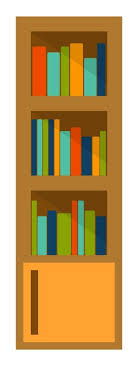 Bookcase Icon Wooden Shelves With Books