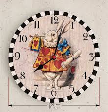 Quartz Wall Clock White Rabbit Alice In