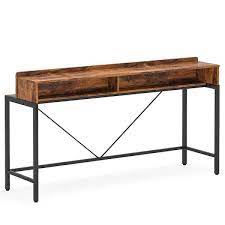 Benjamin Brown 70 9 In Long Console Sofa Table 2 Tier Narrow Industrial Behind Couch Bar Table Storage Shelves