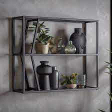 Pomona Glass Top Wall Shelving Unit In