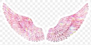Pink Holographic Wings Sticker Overlay