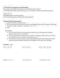 1 7 Absolute Value Equations And