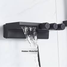 Black Tub Faucet With Handheld Shower