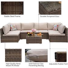 Pe Wicker Outdoor Sectional Sofa Set