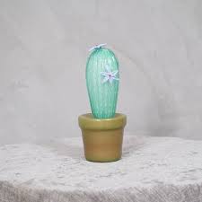 Murano Art Glass Water Green Cactus