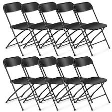 Vingli Black Plastic Folding Chairs
