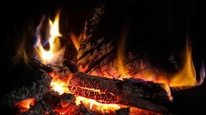 Hot Roaring Fire And Red Coals