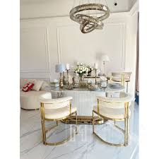 Designer Glamor Chair Gold Boucle