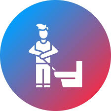 Man Sweeping Floor Icon Vector Image