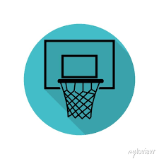 Basketball Basket Long Shadow Icon