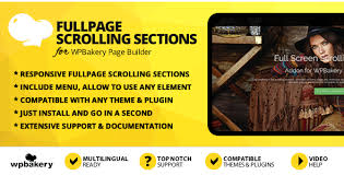 fullpage scrolling sections addon for