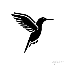 Hummingbird Black Glyph Icon Small
