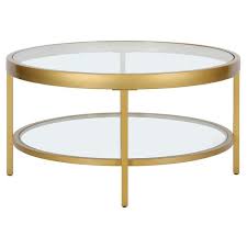 Hudson C Ct1566 32 In Alexis Round Coffee Table Brass