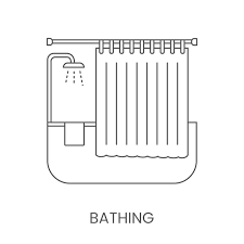 Shower And Curtain Vector Linear Icon